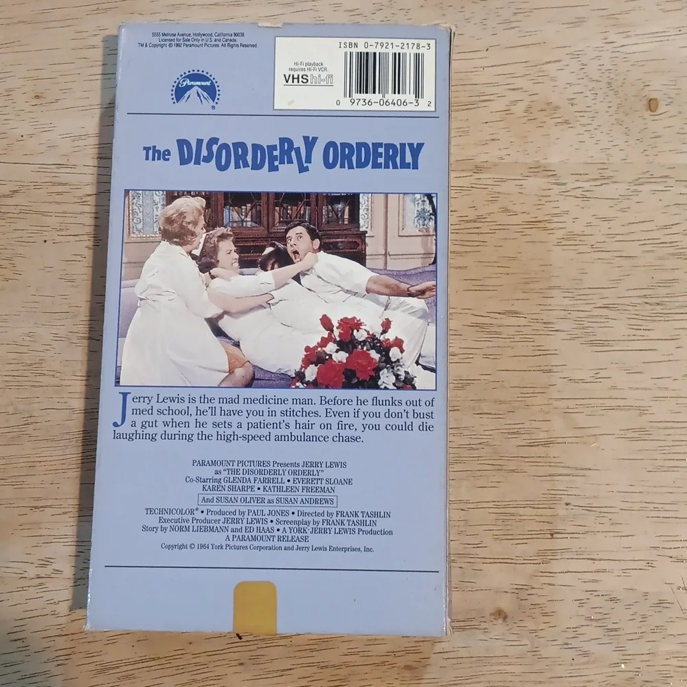 2/$8 The Disorderly Orderly VHS Tape